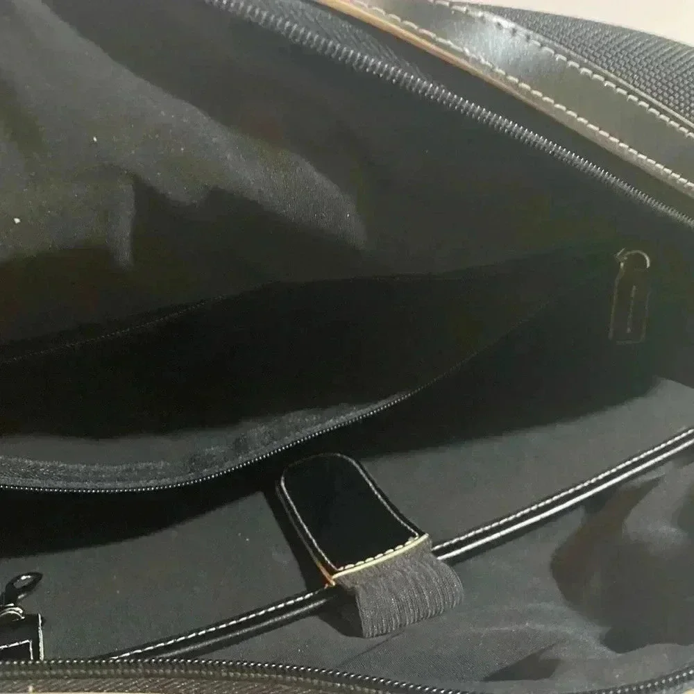 Jack Georges  unisex black canvas briefcase bag